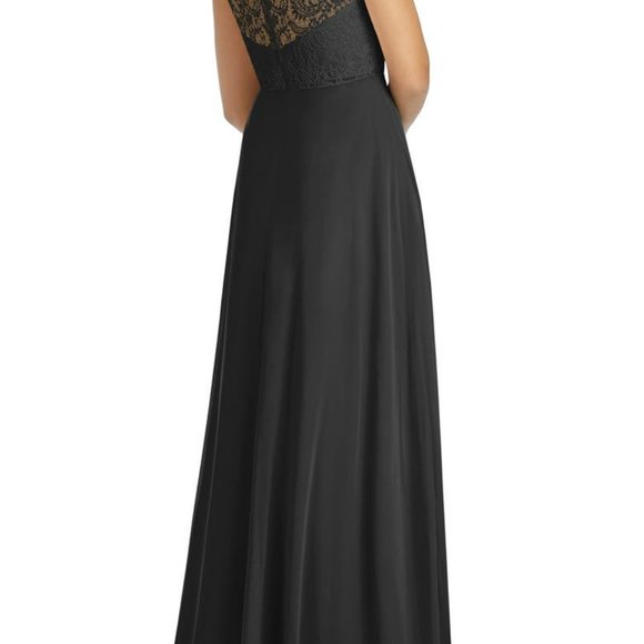 Lace & Chiffon Cap Sleeve Gown NAVY BLUE - Picture 3 of 7